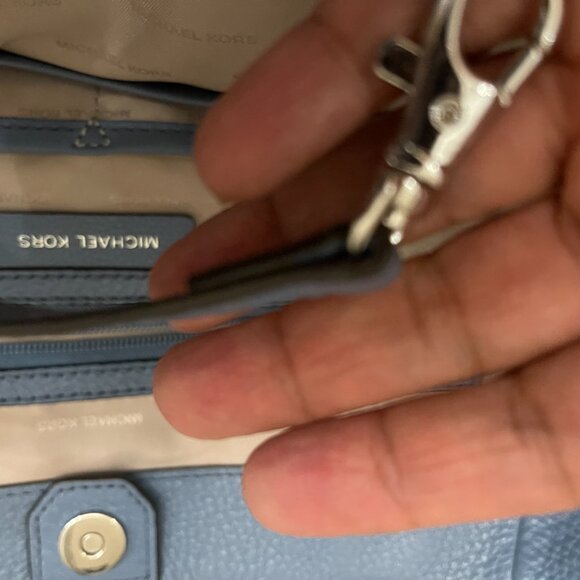 Michael Kors Slate Blue Satchel with Silver Details - Picture 8 of 10